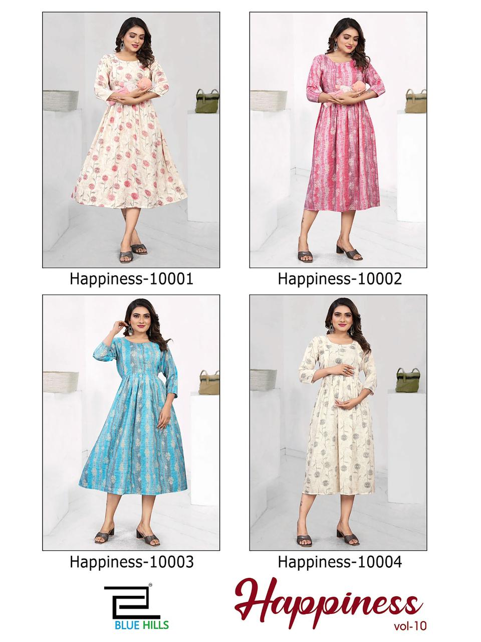 Happiness Vol 10 By Blue Hills Rayon Printed Feeding kurtis Catalog